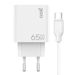 Cargador Red Universal Ultra Fast PD Tipo-C + USB COOL (65W + Cable Tipo-C) GaN Blanco - PixelPlaza