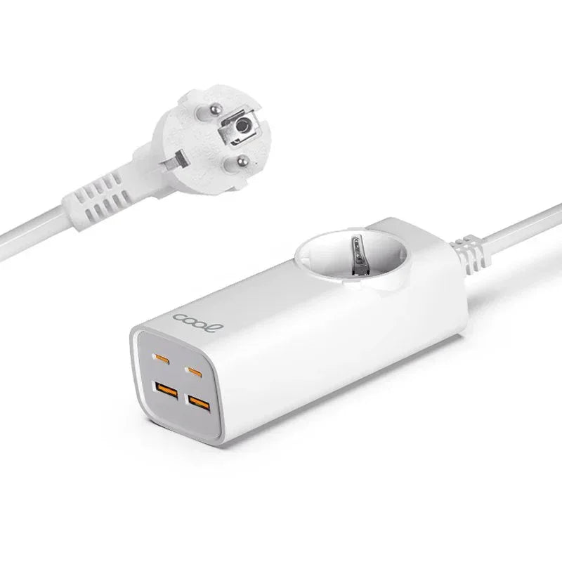 Cargador Universal Multipuerto COOL 65W (Regleta 5 Puertos) Blanco - PixelPlaza