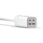 Cargador Universal Multipuerto COOL 65W (Regleta 5 Puertos) Blanco - PixelPlaza