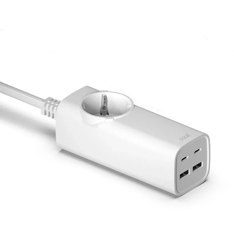 Cargador Universal Multipuerto COOL 65W (Regleta 5 Puertos) Blanco - PixelPlaza
