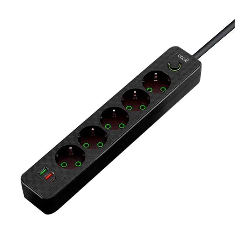 Cargador Universal Multipuerto COOL (Regleta 7 Puertos) Negro - PixelPlaza