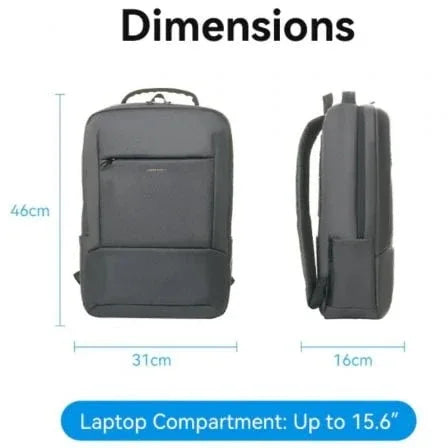 Mochila Vention KRNB0 para Portátiles hasta 15.6"/ 23L/ Gris Oscuro - PixelPlaza