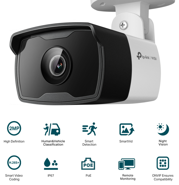 TP-Link VIGI C320I Bombilla Cámara de seguridad IP Exterior 1920 x 1080 Pixeles Techo/Pared/Poste