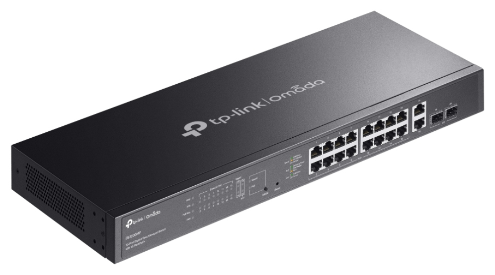TP-Link Omada ES220GMP switch Gestionado L2 Gigabit Ethernet (10/100/1000) Energía sobre Ethernet (PoE) Negro