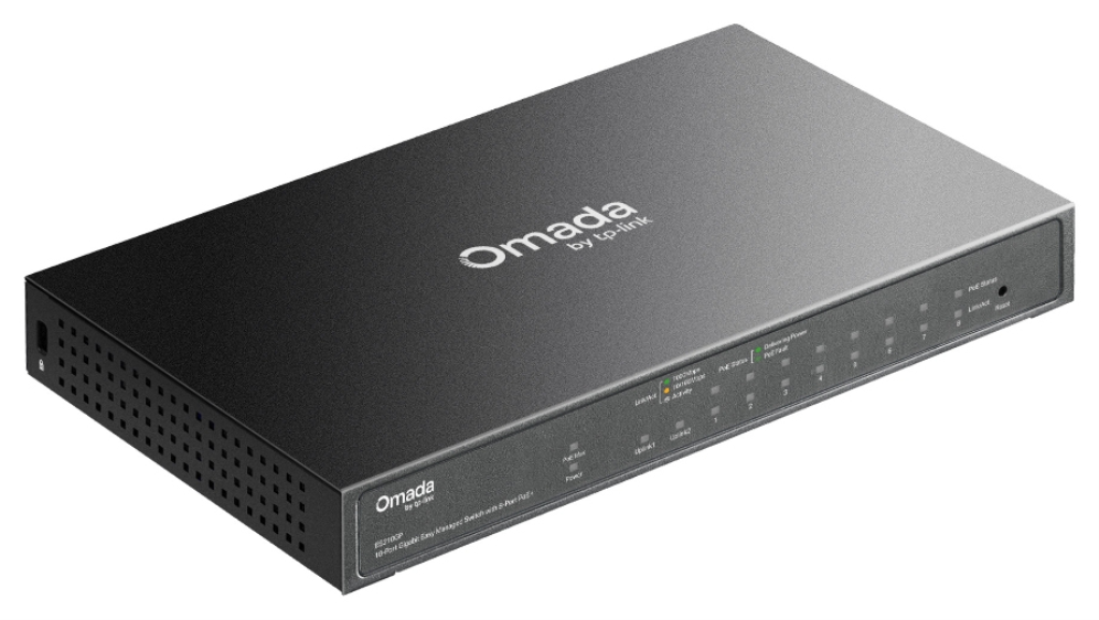 TP-Link Omada ES210GP switch Gestionado L2 Gigabit Ethernet (10/100/1000) Energía sobre Ethernet (PoE) Carril DIN Negro