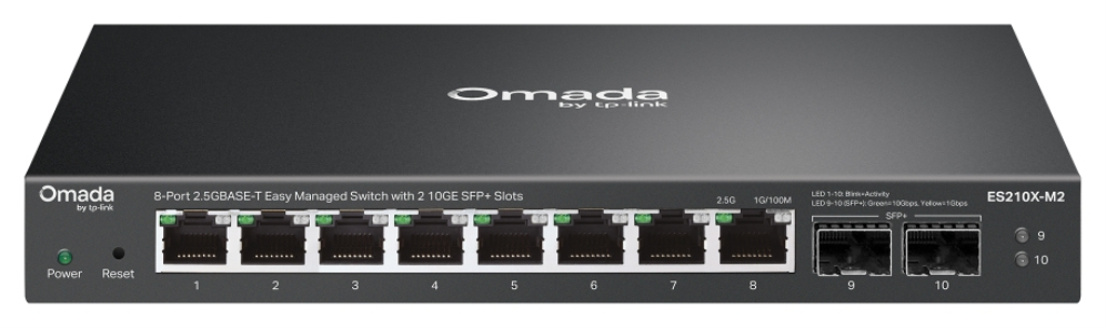 TP-Link ES210X-M2 switch Gestionado 2.5G Ethernet (100/1000/2500) Montaje en pared/escritorio Negro