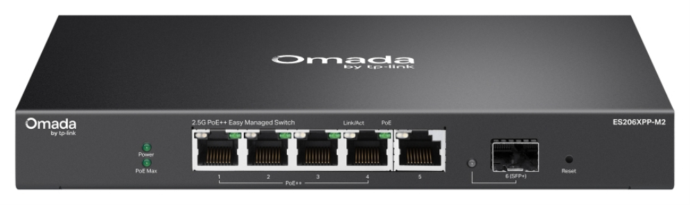 TP-Link ES206XPP-M2 switch Gestionado L2 2.5G Ethernet (100/1000/2500) Energía sobre Ethernet (PoE) Montaje en pared/esc