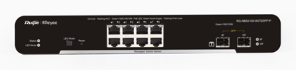 Ruijie Networks RG-NBS3100-8GT2SFP-P switch Gestionado L2 Gigabit Ethernet (10/100/1000) Energía sobre Ethernet (PoE) Ne