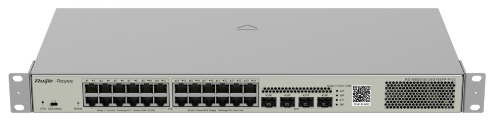 Ruijie Networks RG-NBS3100-24GT4SFP-P-V2 switch Gestionado L2 Gigabit Ethernet (10/100/1000) Energía sobre Ethernet (PoE