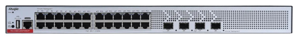 Ruijie Networks RG-CS83-24GT4XS-P switch Gestionado L3 Gigabit Ethernet (10/100/1000) Energía sobre Ethernet (PoE) 1U Gr