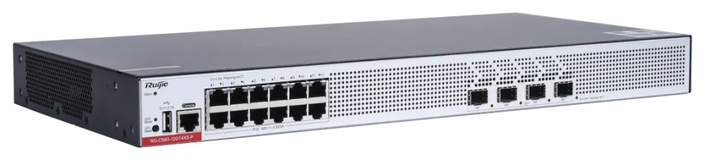 Ruijie Networks RG-CS83-12GT4XS-P switch Gestionado L3 Gigabit Ethernet (10/100/1000) Energía sobre Ethernet (PoE) 1U Gr