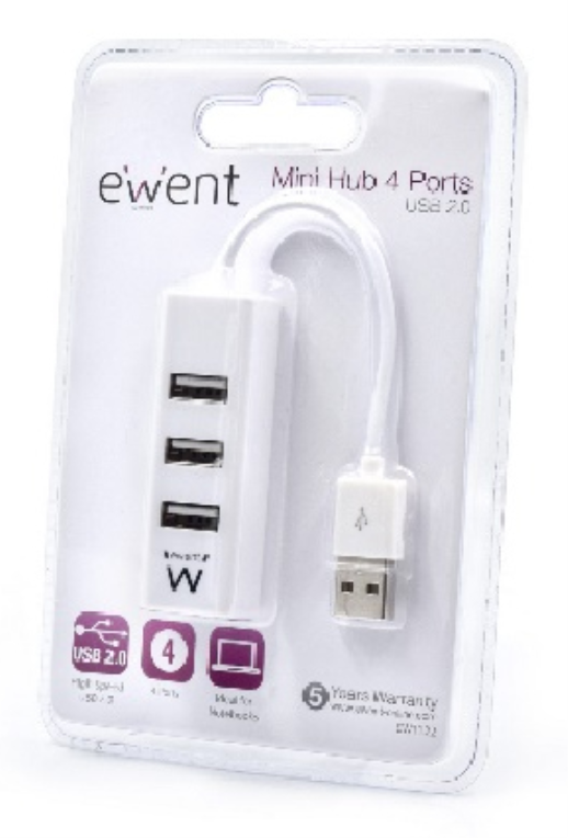 Ewent EW1122 hub de interfaz USB 2.0 Blanco