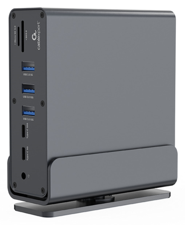 Gembird A-CF-COMBO15-01 hub de interfaz USB Tipo C 10000 Mbit/s Gris