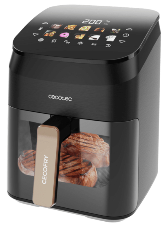 Cecotec Cecofry&Grill Smokin' 4500 Sencillo 4,5 L 1900 W Freidora de aire caliente Negro, Marrón