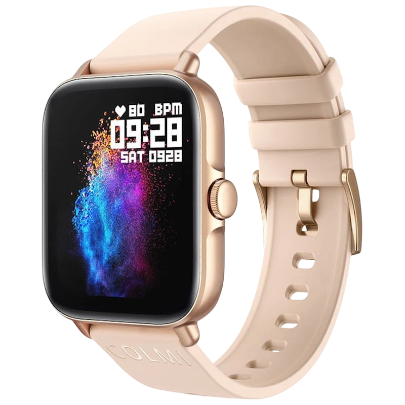 Colmi P28 Plus Dorado con Correa de Silicona Crema - Reloj Inteligente