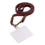Cordón Colgante Polipiel COOL Universal con Tarjeta para Smartphone Marrón - PixelPlaza