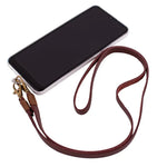 Cordón Colgante Polipiel COOL Universal con Tarjeta para Smartphone Marrón - PixelPlaza