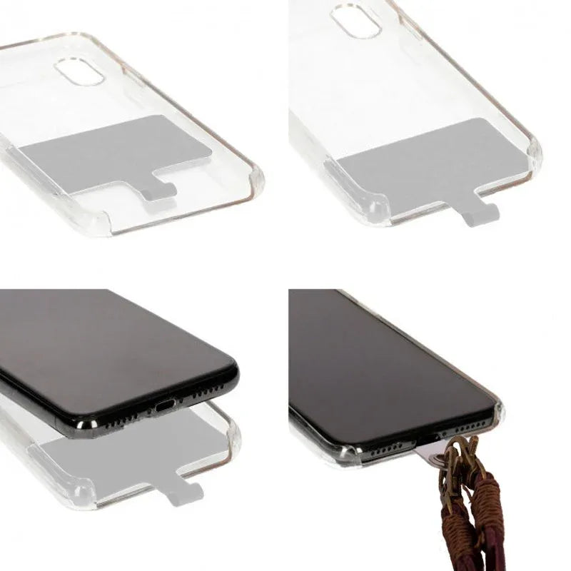 Cordón Colgante Polipiel COOL Universal con Tarjeta para Smartphone Marrón - PixelPlaza