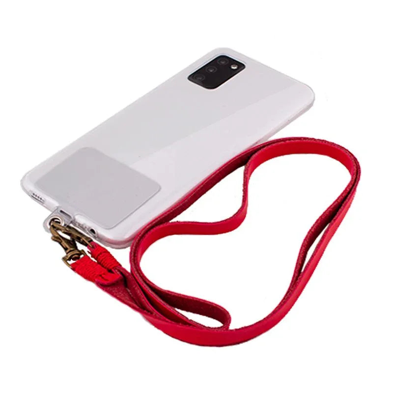Cordón Colgante Polipiel COOL Universal con Tarjeta para Smartphone Rojo - PixelPlaza