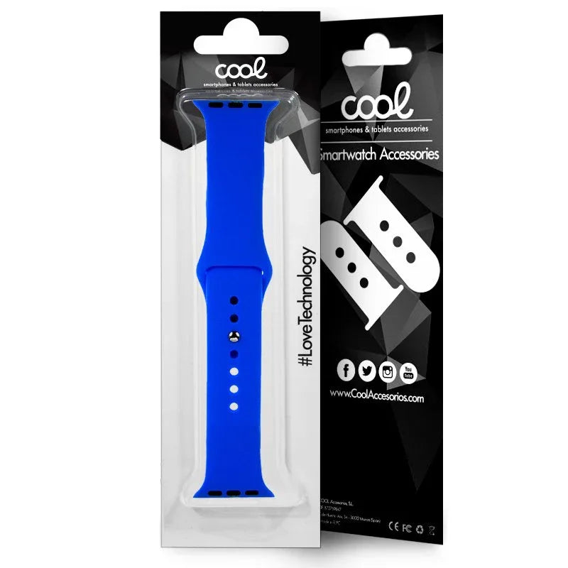 Correa COOL para Apple Watch Series 1 / 2 / 3 / 4 / 5 / 6 / 7 / 8 / 9 / SE (38 / 40 / 41 mm) Goma Azul - PixelPlaza