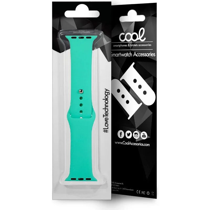 Correa COOL para Apple Watch Series 1 / 2 / 3 / 4 / 5 / 6 / 7 / 8 / 9 / SE (38 / 40 / 41 mm) Goma Mint - PixelPlaza