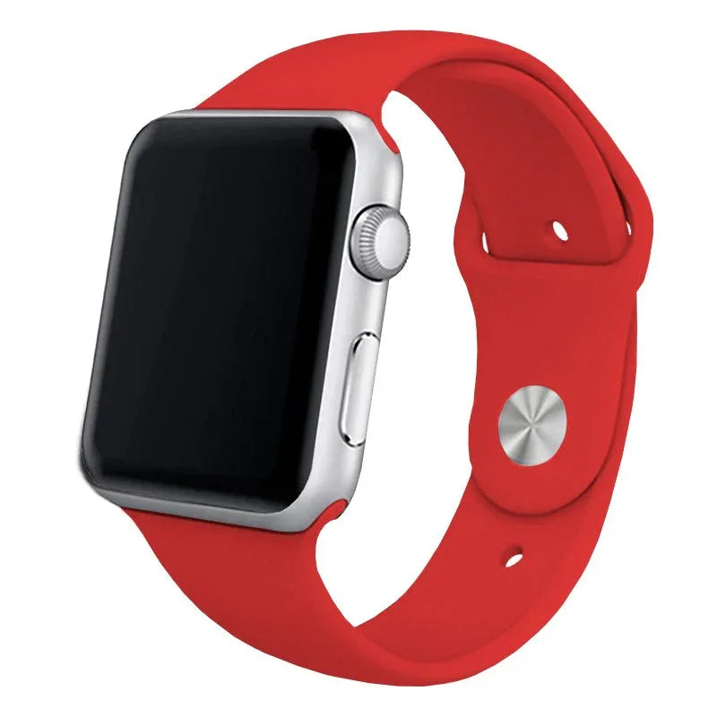 Correa COOL para Apple Watch Series 1 / 2 / 3 / 4 / 5 / 6 / 7 / 8 / 9 / SE (38 / 40 / 41 mm) Goma Rojo - PixelPlaza