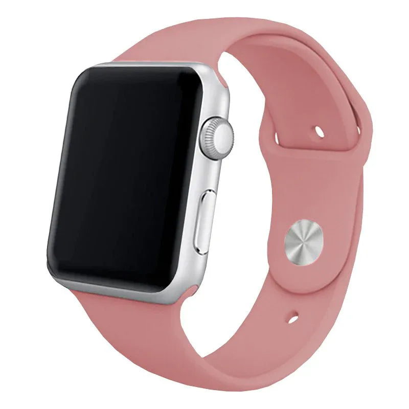 Correa COOL para Apple Watch Series 1 / 2 / 3 / 4 / 5 / 6 / 7 / 8 / 9 / SE (38 / 40 / 41 mm) Goma Rosa - PixelPlaza