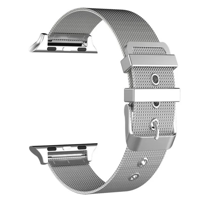 Correa COOL para Apple Watch Series 1 / 2 / 3 / 4 / 5 / 6 / 7 / 8 / 9 / SE (38 / 40 / 41 mm) Metal Plata - PixelPlaza