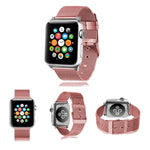Correa COOL para Apple Watch Series 1 / 2 / 3 / 4 / 5 / 6 / 7 / 8 / 9 / SE (38 / 40 / 41 mm) Metal Rosa - PixelPlaza