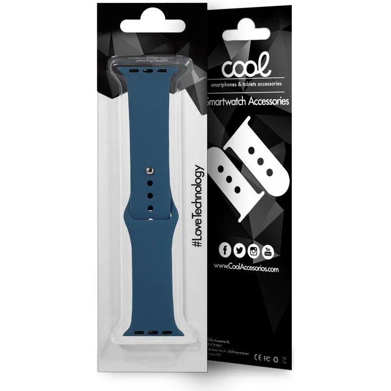 Correa COOL para Apple Watch Series 1 / 2 / 3 / 4 / 5 / 6 / 7 / 8 / 9 / SE (42 / 44 / 45 mm) Goma Azul - PixelPlaza