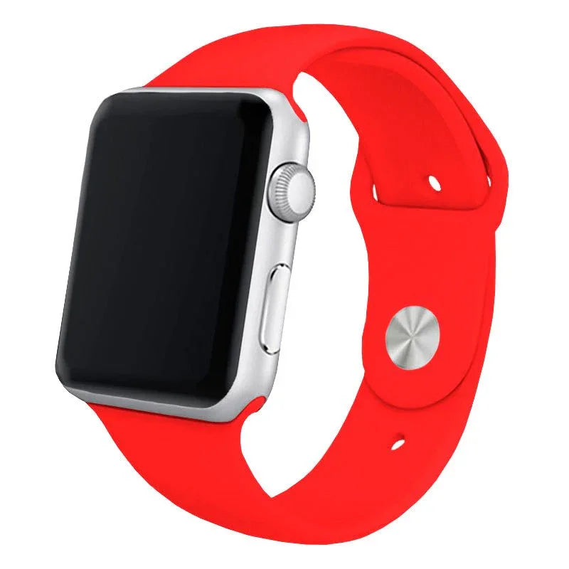 Correa COOL para Apple Watch Series 1 / 2 / 3 / 4 / 5 / 6 / 7 / 8 / 9 / SE (42 / 44 / 45 mm) Goma Rojo - PixelPlaza