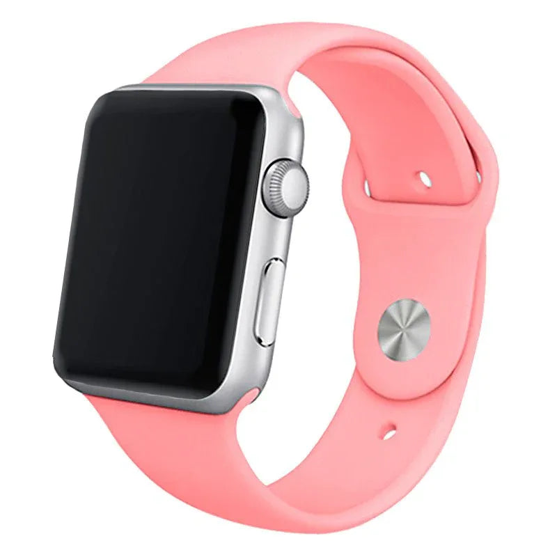 Correa COOL para Apple Watch Series 1 / 2 / 3 / 4 / 5 / 6 / 7 / 8 / 9 / SE (42 / 44 / 45 mm) Goma Rosa - PixelPlaza