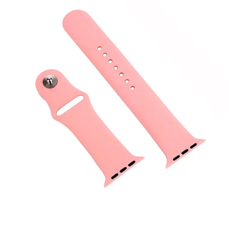 Correa COOL para Apple Watch Series 1 / 2 / 3 / 4 / 5 / 6 / 7 / 8 / 9 / SE (42 / 44 / 45 mm) Goma Rosa - PixelPlaza