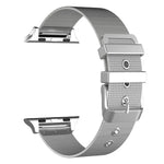 Correa COOL para Apple Watch Series 1 / 2 / 3 / 4 / 5 / 6 / 7 / 8 / 9 / SE (42 / 44 / 45 mm) Metal Plata - PixelPlaza