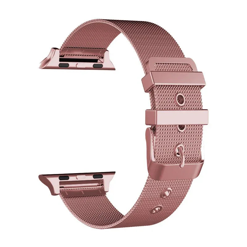 Correa COOL para Apple Watch Series 1 / 2 / 3 / 4 / 5 / 6 / 7 / 8 / 9 / SE (42 / 44 / 45 mm) Metal Rosa - PixelPlaza