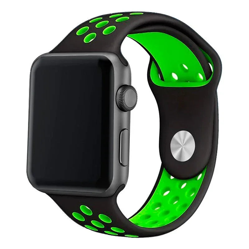 Correa COOL para Apple Watch Series 1 / 2 / 3 / 4 / 5 / 6 / 7 / 8 / 9 / SE (42 / 44 / 45 mm) Sport Negro - PixelPlaza