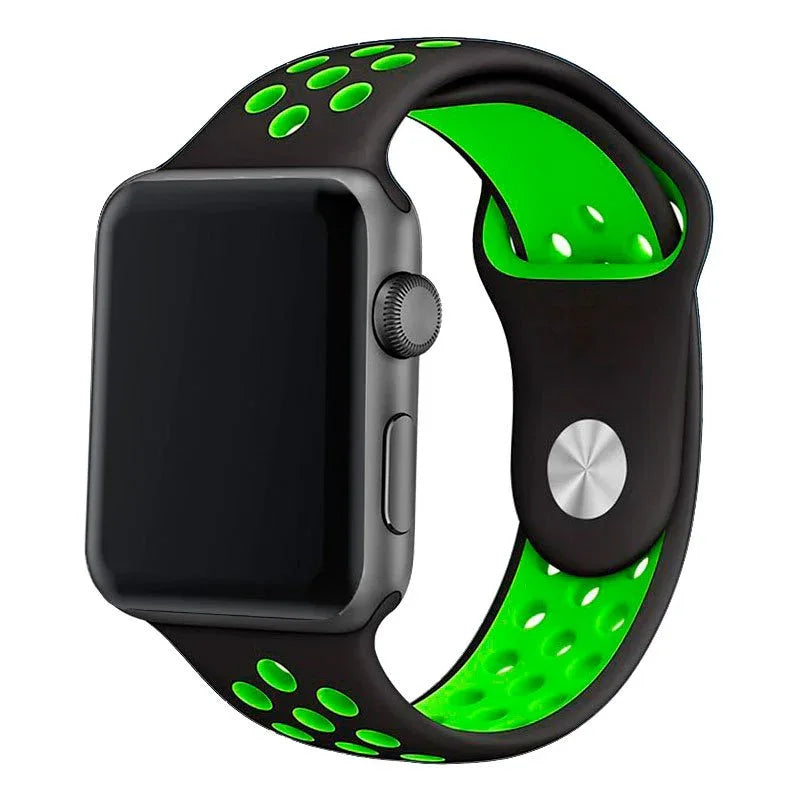 Correa COOL para Apple Watch Series 1 / 2 / 3 / 4 / 5 / 6 / 7 / 8 / 9 / SE (42 / 44 / 45 mm) Sport Negro - PixelPlaza