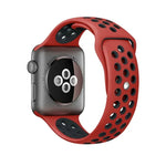 Correa COOL para Apple Watch Series 1 / 2 / 3 / 4 / 5 / 6 / 7 / 8 / 9 / SE (42 / 44 / 45 mm) Sport Rojo-Negro - PixelPlaza