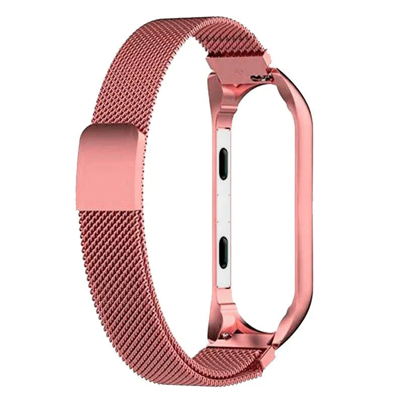 Correa COOL para Xiaomi Mi Band 5 / 6 / 7 / Amazfit Band 5 Metal Rosa - PixelPlaza