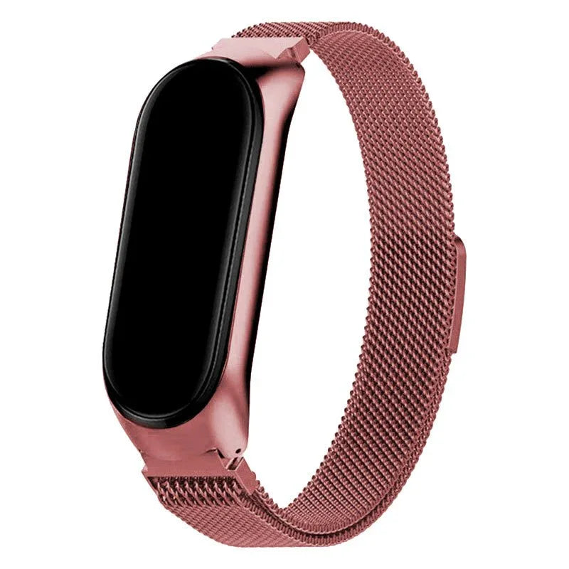 Correa COOL para Xiaomi Mi Band 5 / 6 / 7 / Amazfit Band 5 Metal Rosa - PixelPlaza