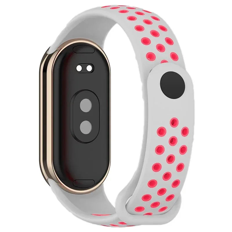 Correa COOL para Xiaomi Smart Band 8 / 9 / 10 Sport Gris-Rosa - PixelPlaza