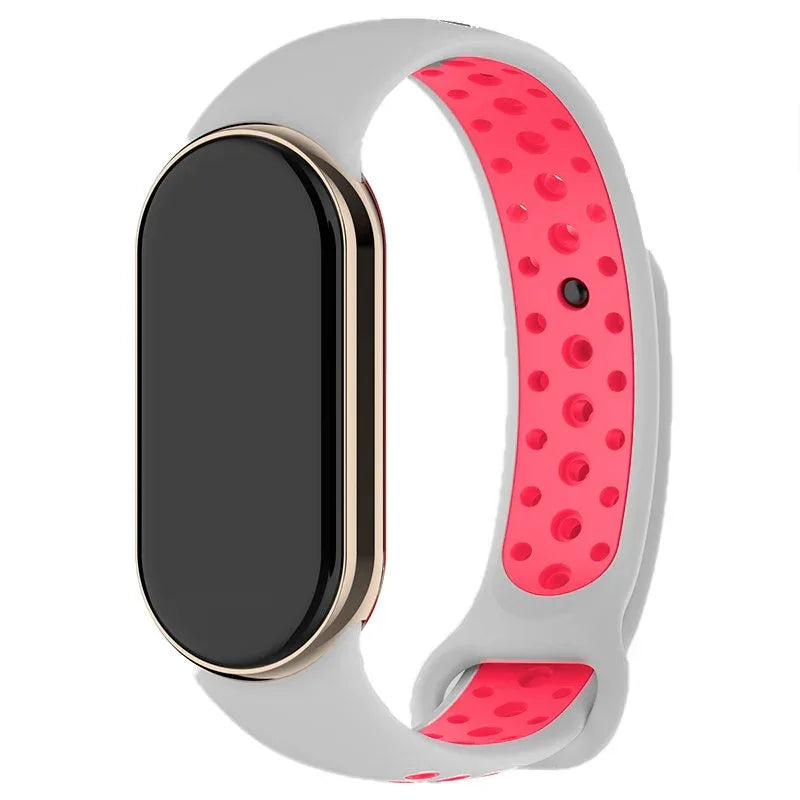 Correa COOL para Xiaomi Smart Band 8 / 9 / 10 Sport Gris-Rosa - PixelPlaza