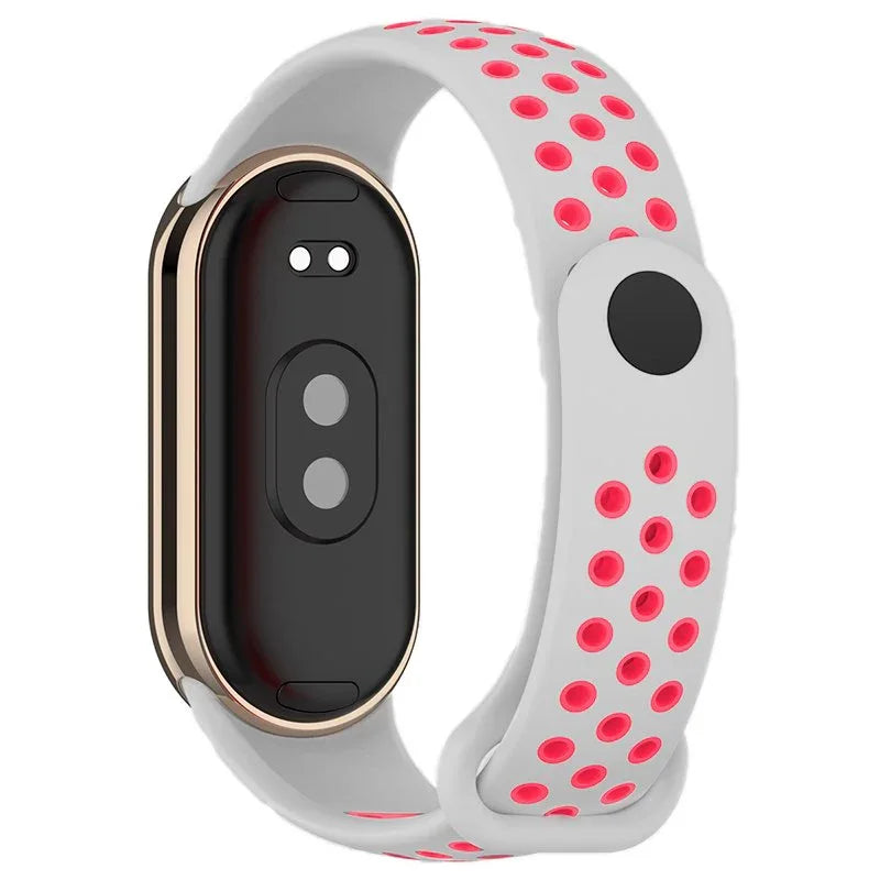 Correa COOL para Xiaomi Smart Band 8 / 9 / 10 Sport Gris-Rosa - PixelPlaza