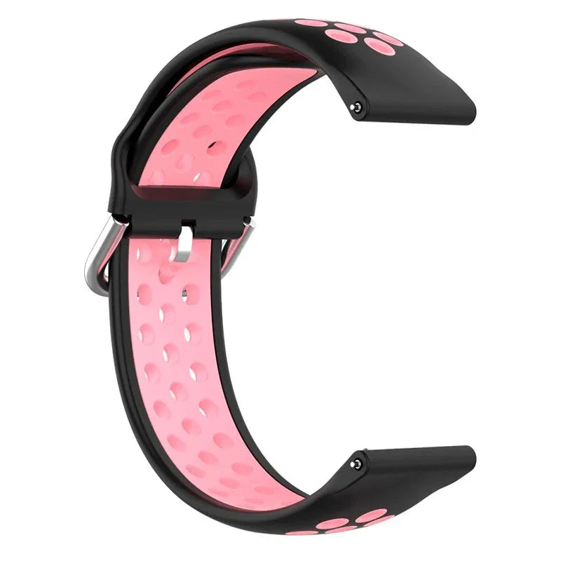 Correa Universal 20mm Amazfit Bip / GTS / Bip Lite / Huawei / Samsung / COOL Goma Negro-Rosa - PixelPlaza