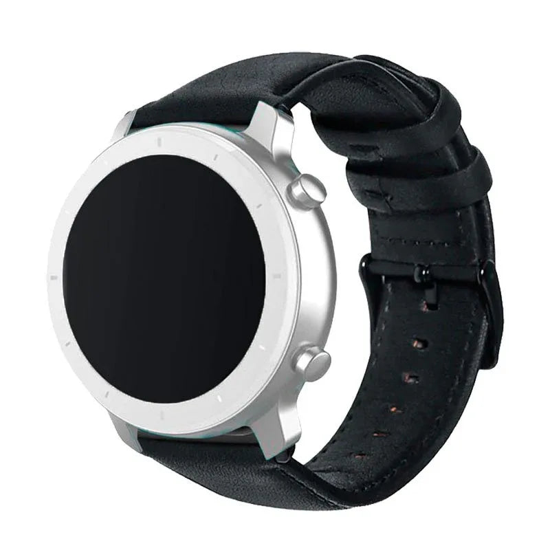 Correa Universal 20mm Amazfit Bip / GTS / Bip Lite / Huawei / Samsung / COOL Polipiel Negro - PixelPlaza