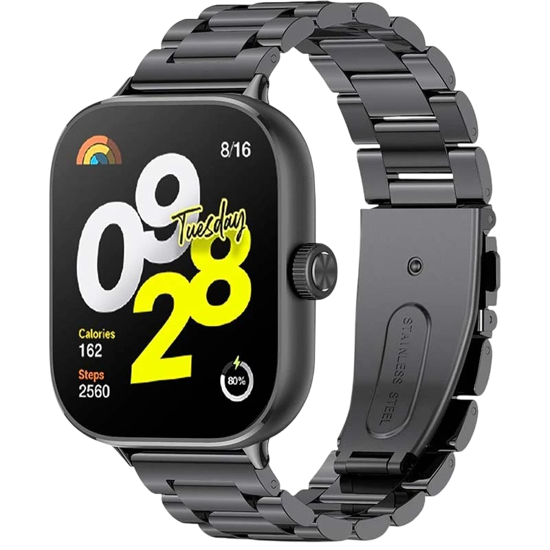 Correa Metal Eslabones Xiaomi Mi Smart Band 9 Pro Band 8 Pro Redmi Watch 4 Redmi Watch 5 Redmi Watch 6 Xiaomi Smart Band 10 Pro Negro #negro