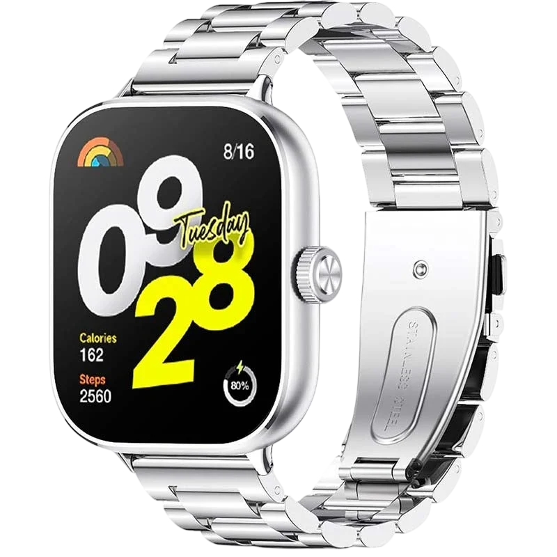 Correa Metal Eslabones Xiaomi Mi Smart Band 9 Pro Band 8 Pro Redmi Watch 4 Redmi Watch 5 Redmi Watch 6 Xiaomi Smart Band 10 Pro Plata #plata