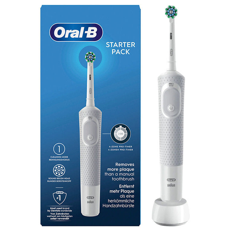Braun Oral-B Vitality 100 Starter Pack Adulto Cepillo dental oscilante Blanco, Gris