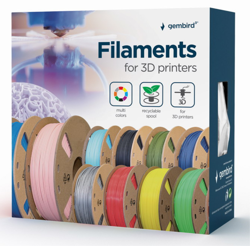 Gembird 3DP-PLA1.75GE-01-B material de impresión 3d Ácido poliláctico (PLA) Azul 330 g