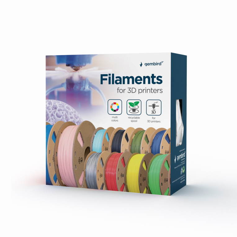 Gembird 3DP-PLA1.75-01-FG material de impresión 3d Ácido poliláctico (PLA) Verde fluorescente 1,4 kg
